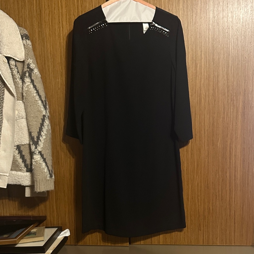 Laundry by Design Black Long Sleeve Dress with Stud Details